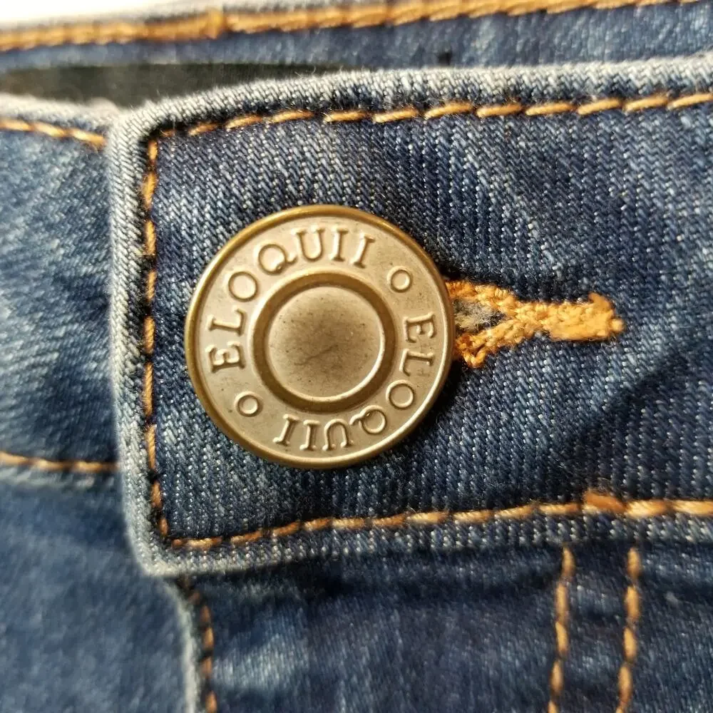 Eloquii Women's Sequin Embellished High Rise Skinny Jeans Size 26